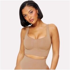 Yitty Nearly Naked Shaping Seamless Midi Bra Sz M/L Minimalist Lounge Athleisure
